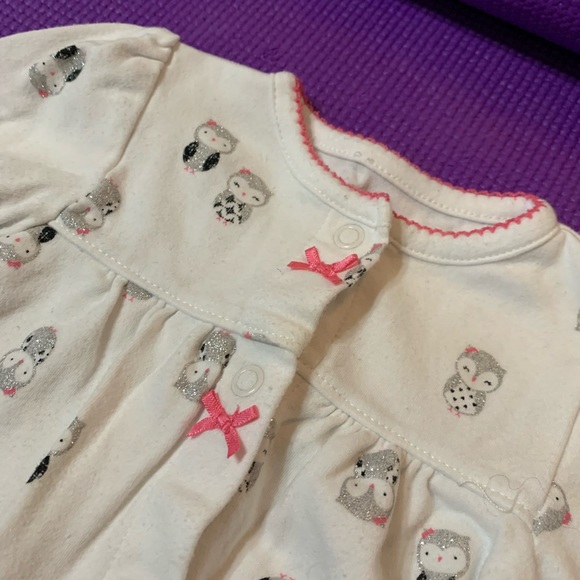 Carter's Baby Girl Owl Snap-Up Cotton Footies - Picture 4 of 5